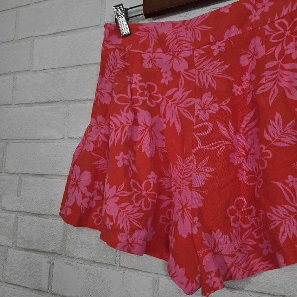 stradivarius linen blend floral shorts - Picture 8 of 12